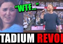 The entire stadium HATED this woke singer lol